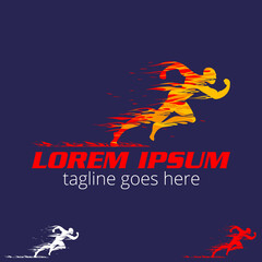 Burning Man Running concept in vector format for brand, sign, design element, or any other purpose.