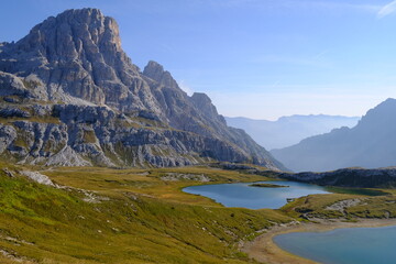 Lake In The Mountains. Tre Cime Di Lavaredo, Dolomites, Italy
