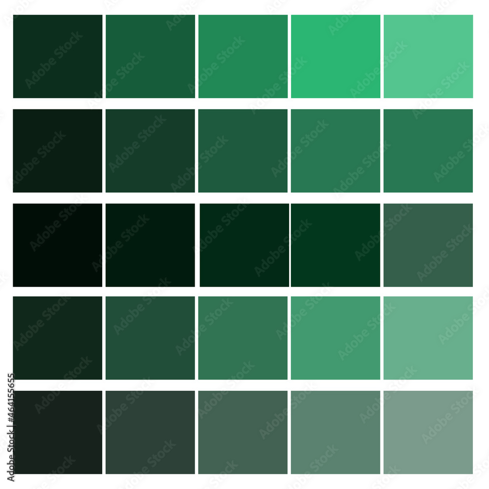 Poster green color palette. square elements. print design. set collection. abstract background. vector illu