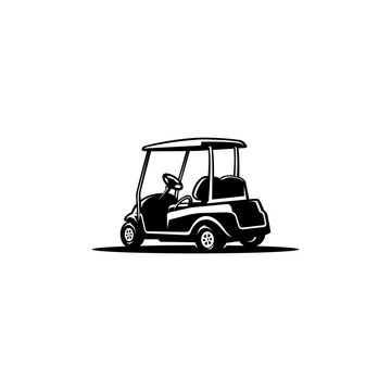 golf cart silhouette isolated vector