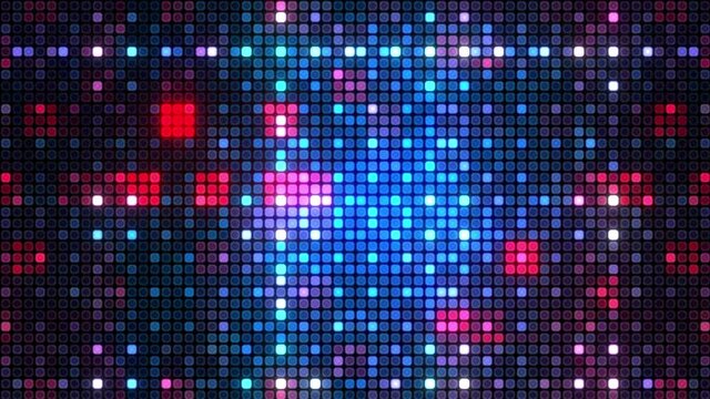 4K 3d rendering Abstract digital technology blue red grid line distort mosaic tile pattern loop motion.Twinkling small blinking shining squared with flicker electrical line.Hi-tech futuristic backgrou