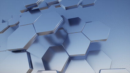 Alluminum Hexagons Background