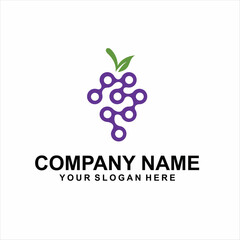 grape fruit logo vector