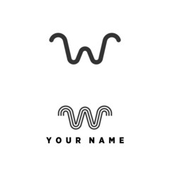 Fototapeta premium letter or word W unique font with line or 3 lines Image graphic icon logo design abstract concept vector stock. Can be used as a symbol associated with initial or monogram.