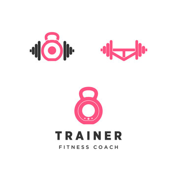 barbell and dumbbell fitness equipment Image graphic icon logo design abstract concept vector stock. Can be used as a symbol associated with sport tool.