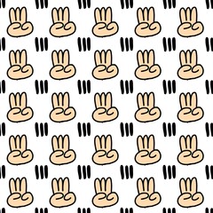 seamless pattern of hand cartoon