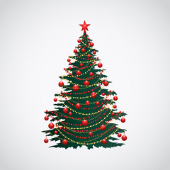 New year tree on white background.