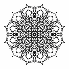 Circular pattern in the form of a mandala for Henna, Mehndi, tattoos, decorations. Decorative decoration in ethnic oriental style. Coloring book page.
