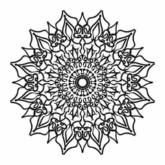 Circular pattern in the form of a mandala for Henna, Mehndi, tattoos, decorations. Decorative decoration in ethnic oriental style. Coloring book page.