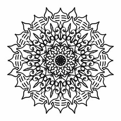 Circular pattern in the form of a mandala for Henna, Mehndi, tattoos, decorations. Decorative decoration in ethnic oriental style. Coloring book page.