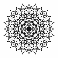 Circular pattern in the form of a mandala for Henna, Mehndi, tattoos, decorations. Decorative decoration in ethnic oriental style. Coloring book page.