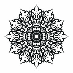 Circular pattern in the form of a mandala for Henna, Mehndi, tattoos, decorations. Decorative decoration in ethnic oriental style. Coloring book page.