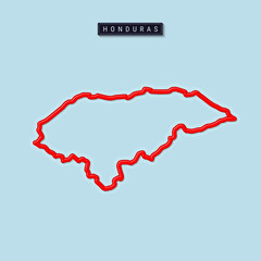 Honduras bold outline map. Vector illustration
