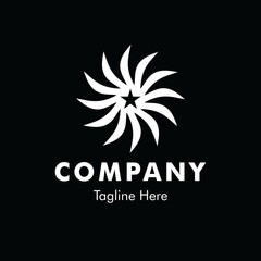 abstract company logo template black and white vector design