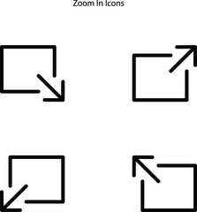 zoom in icons isolated on white background. zoom in and icon thin line outline linear zoom in symbol for logo, web, app, UI.