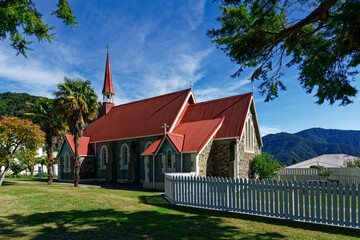 Obraz premium St. Peter's Anglican Church, Lawrence Street, Havelock, Marlborough Sounds, New Zealand.