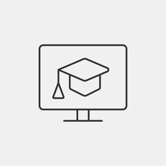 E_learning vector icon illustration sign