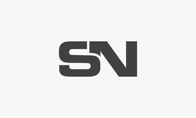 SN letter logo isolated on white background.