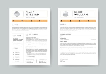 Resume Template White Color Background Element	