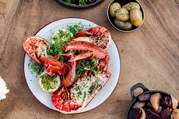 Food in restaurant, wedding