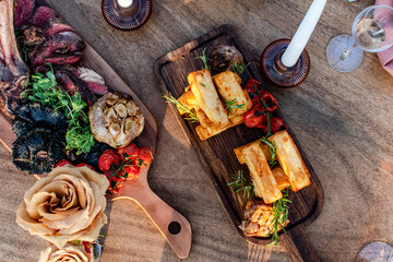 Food in restaurant, wedding