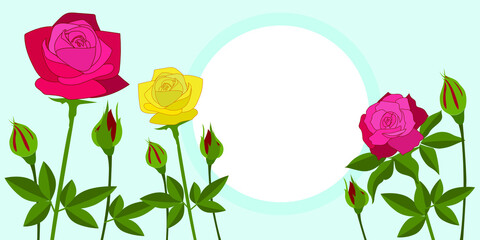 Illustration of a roses backdrop drawn by hand