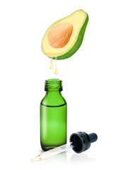 avocado oil isolated on white background	