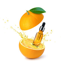 orange essential oil with splash