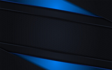 Abstract Black and Gradient Blue Lines Combination Background Design.