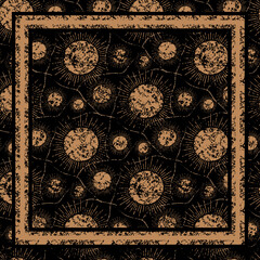 Beautiful silk scarf printed pattern design with abstract and elegant style. Design for accessories Hijab, kerchief, bandana, fabric, fashion, shawl, and wallpaper, abstract, antique, art, backdrop,