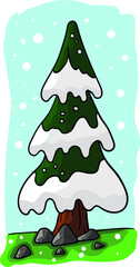 Illustration of pine tree vector. Suitable for Christmas day. 