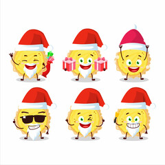 Santa Claus emoticons with cheese tart cartoon character