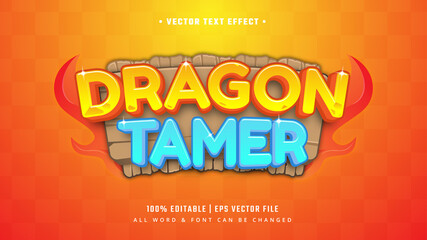 Dragon Tamer Gaming 3d Text Style Effect. Editable Illustrator Text Style.