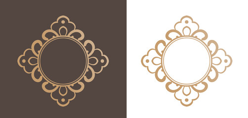 クリスマスをイメージしたフレームデザインのセット。アンティーク。ビンテージ。エレガント