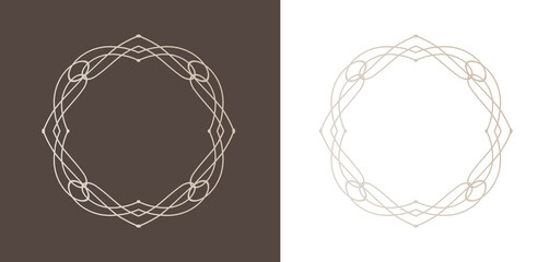 クリスマスをイメージしたフレームデザインのセット。アンティーク。ビンテージ。エレガント