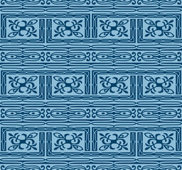 Japanese Tribal Art Brick Vector Seamless Pattern