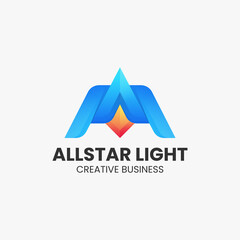 Vector Logo Illustration Abstract Gradient Colorful Style.