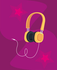 headphone poster and stars