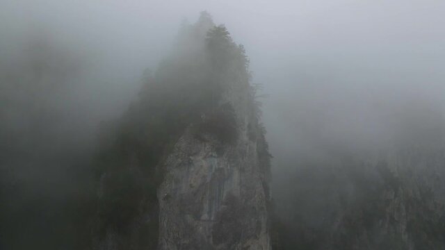 Kosovo Rugova Canyon Misty Mountain Aerial Drone 3.mp4