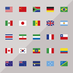 twenty five countries flags