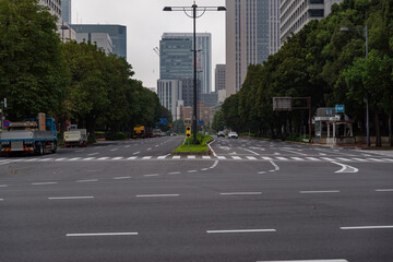 霞ヶ関の合同庁舎の風景　桜田門近く　霞ヶ関、千代田区、東京、日本