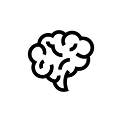 brain icon, brain symbol, think sign, idea vector in outline style
