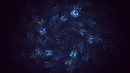 3D rendering abstract multicolor fractal light background