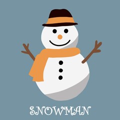 doodle freehand sketch drawing of a snowman.