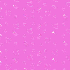 seamless pattern with clothes on pink background in vector 