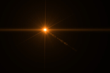 lens flare effect on black blackground