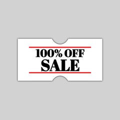 100 percent off sale promotion icon sticker 
