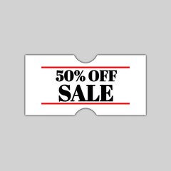50 percent off sale promotion icon sticker 