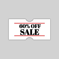 60 percent off sale promotion icon sticker 