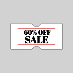 60 percent off sale promotion icon sticker 